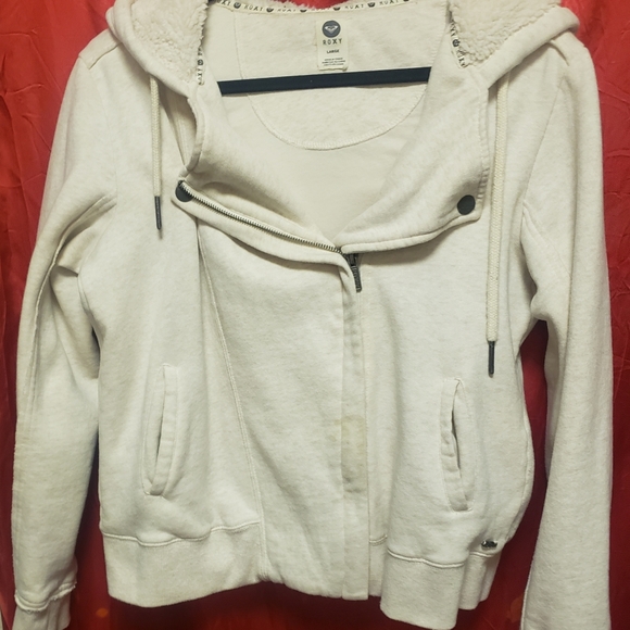 VINTAGE ROXY- WARM ZIP UP JACKET W/ FAUX FUR HOOD/LG/ NWOT - Picture 15 of 16